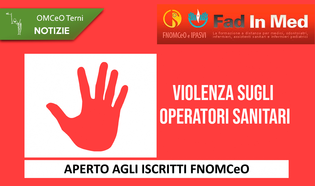 Clicca per accedere all'articolo Online nuovo corso FAD sulla violenza nei confronti degli operatori sanitari